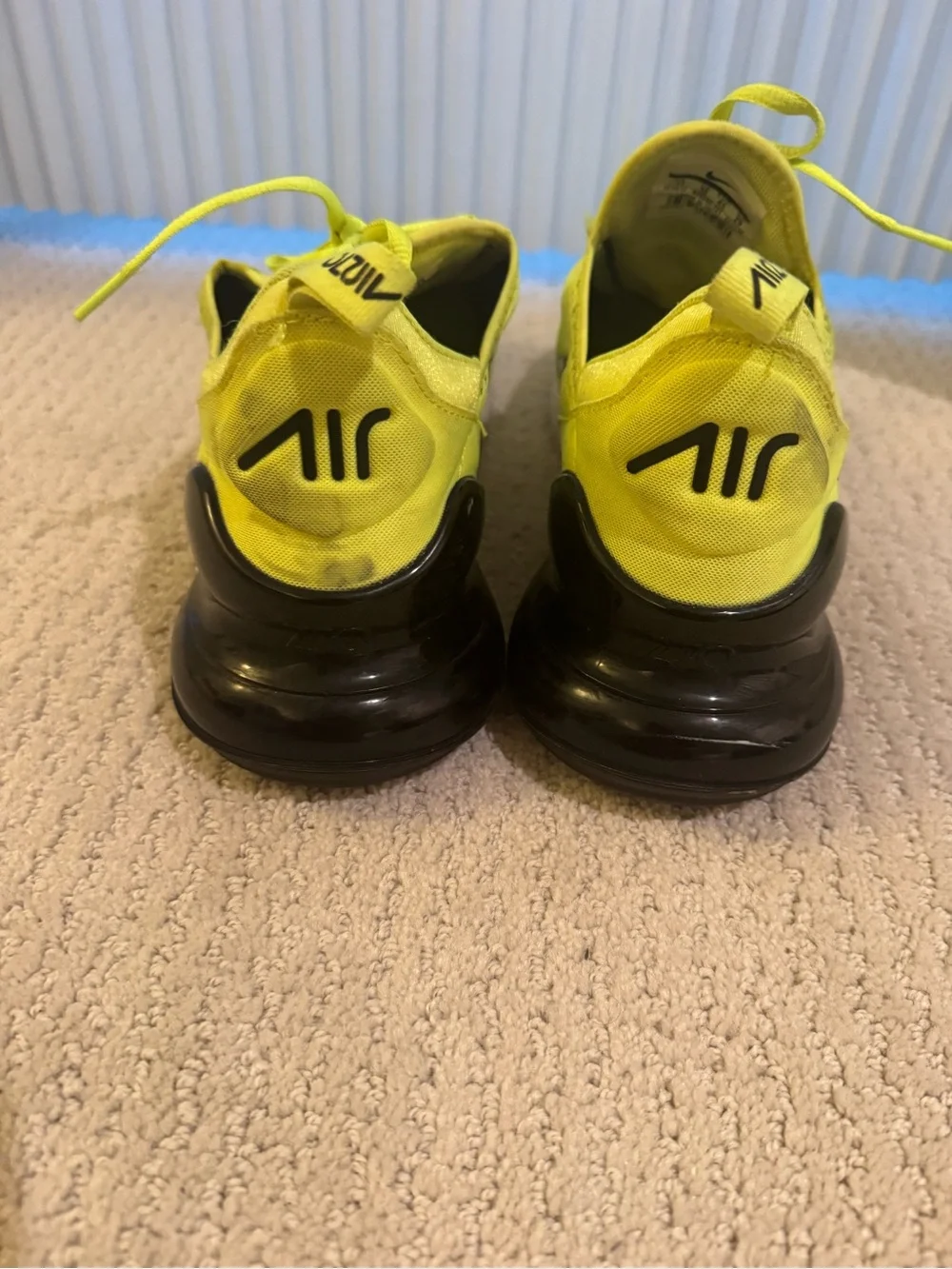 Nike Mens Air Max 270 Running Shoes - Yellow/Black Size 11